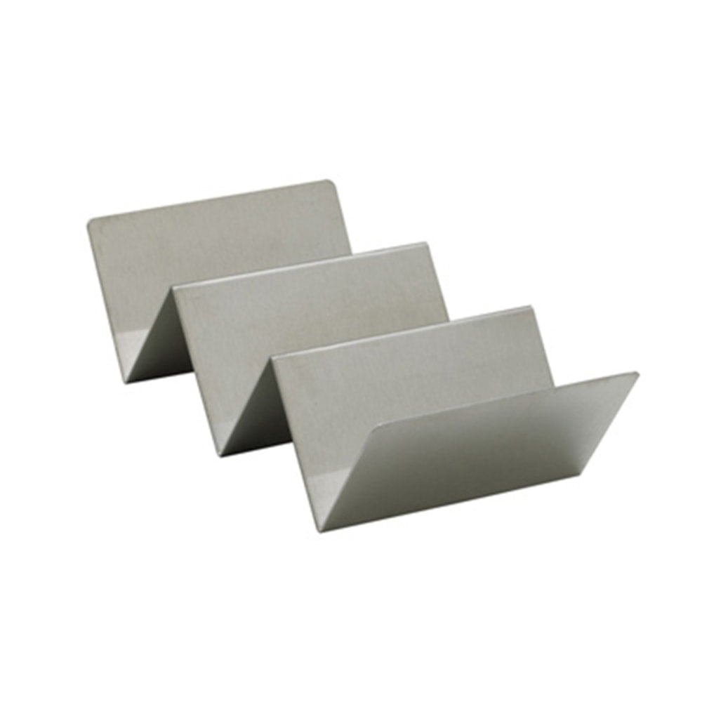 Winco Stainless Steel Taco Holder, 1-15/16inH x 3-15/16inW x 8-1/16inD, Silver