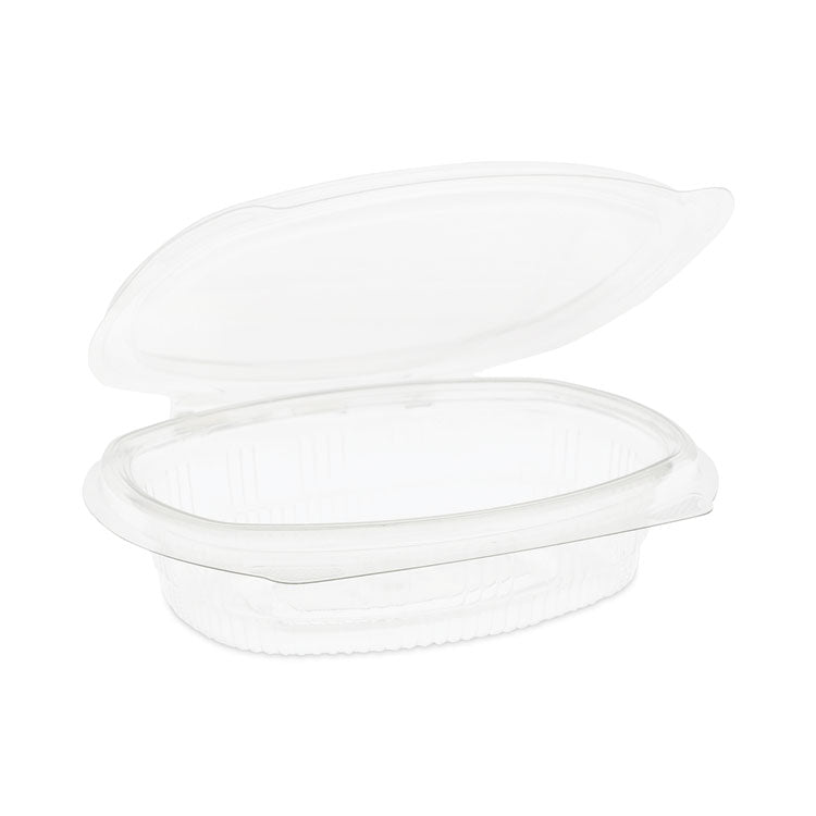 EarthChoice Recycled PET Hinged Container, 8 oz, 4.92 x 5.87 x 1.32, Clear, Plastic, 200/Carton