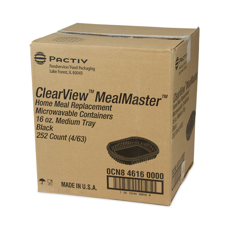 EarthChoice MealMaster Container, 16 oz, 8.13 x 6.5 x 1, Black, Plastic, 252/Carton
