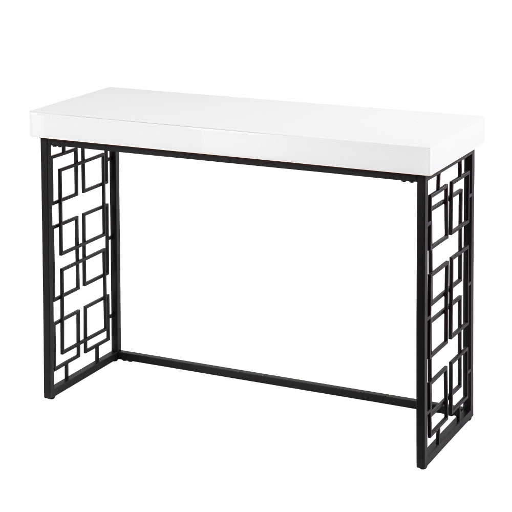 SEI Furniture Mavden Contemporary Console Table, 30inH x 42inW x 16-1/4inD, Black/White
