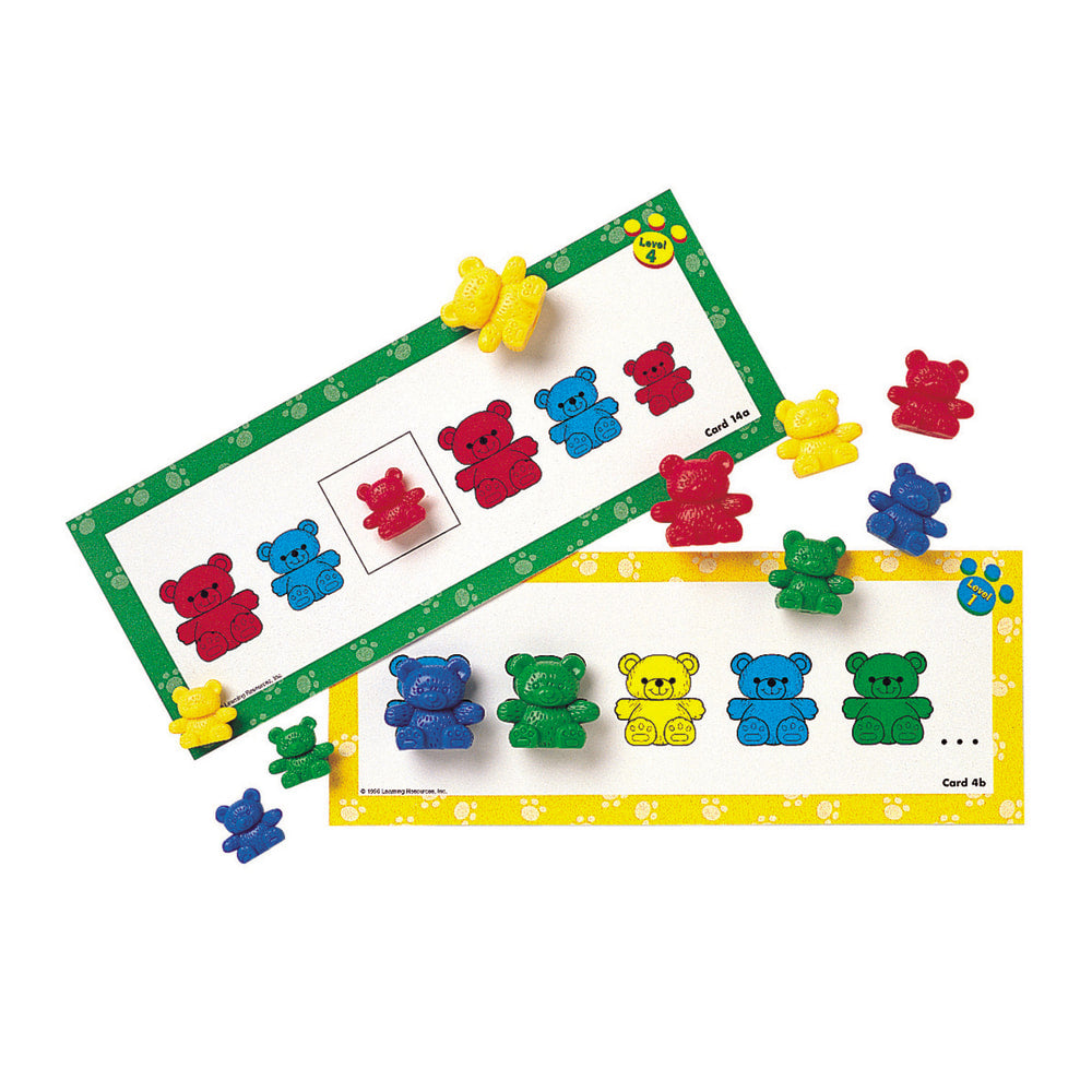 Learning Resources Three Bear Family Pattern Cards, 11 1/2inH x 5 15/16inW x 7/16inD, Multicolor, Pre-K - Grade 3, Pack Of 16