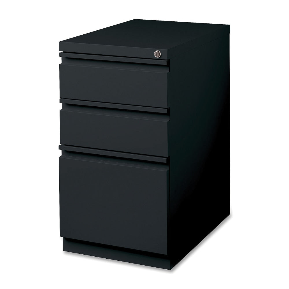 Lorell 19-7/8inD Vertical 3-Drawer Mobile Pedestal File Cabinet, Black