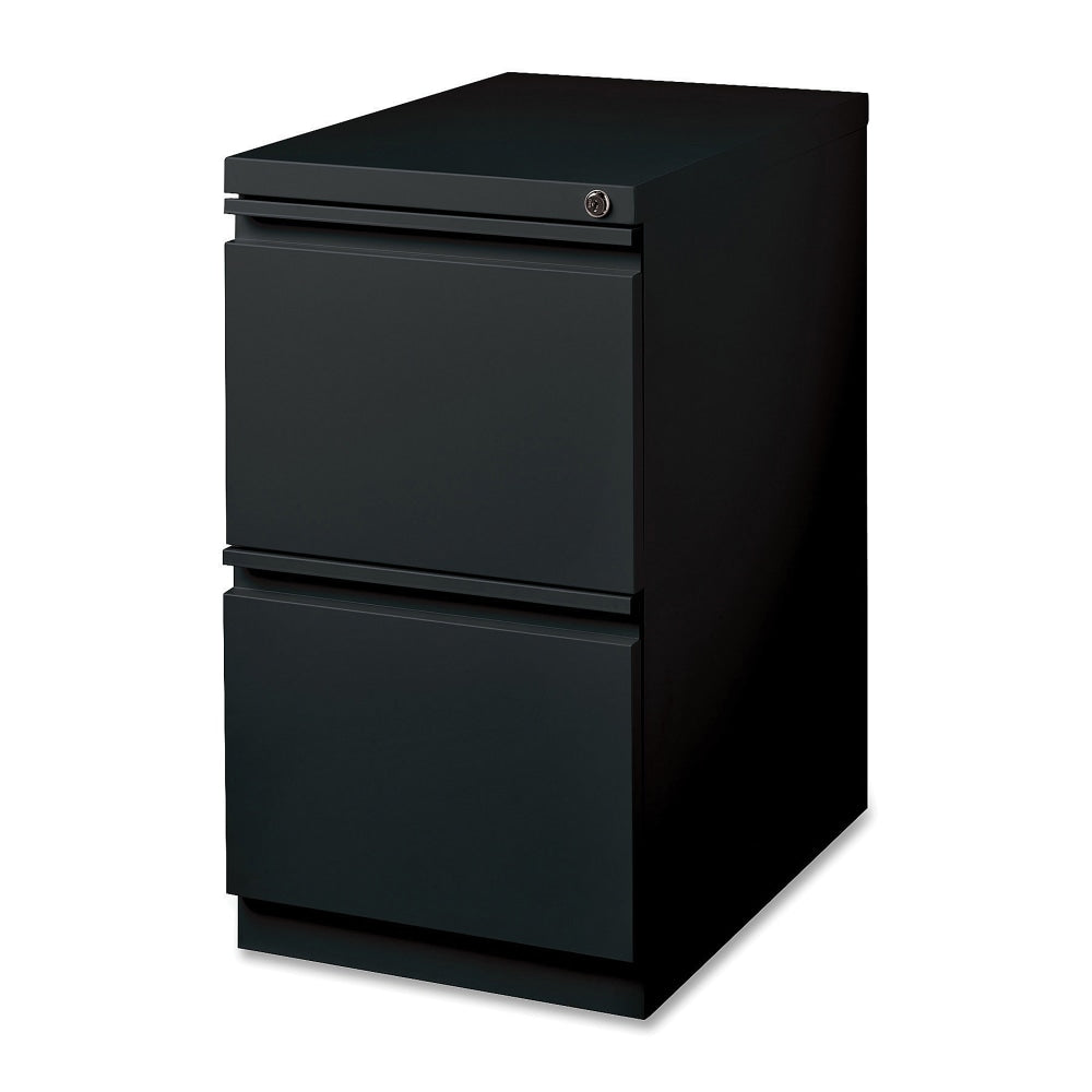 Lorell 19-7/8inD Vertical 2-Drawer Mobile Pedestal File Cabinet, Black