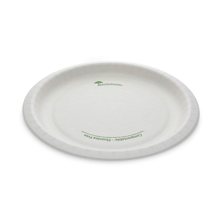 EarthChoice Pressware Compostable Dinnerware, Plate, Paper, 10" dia, White, 300/Carton