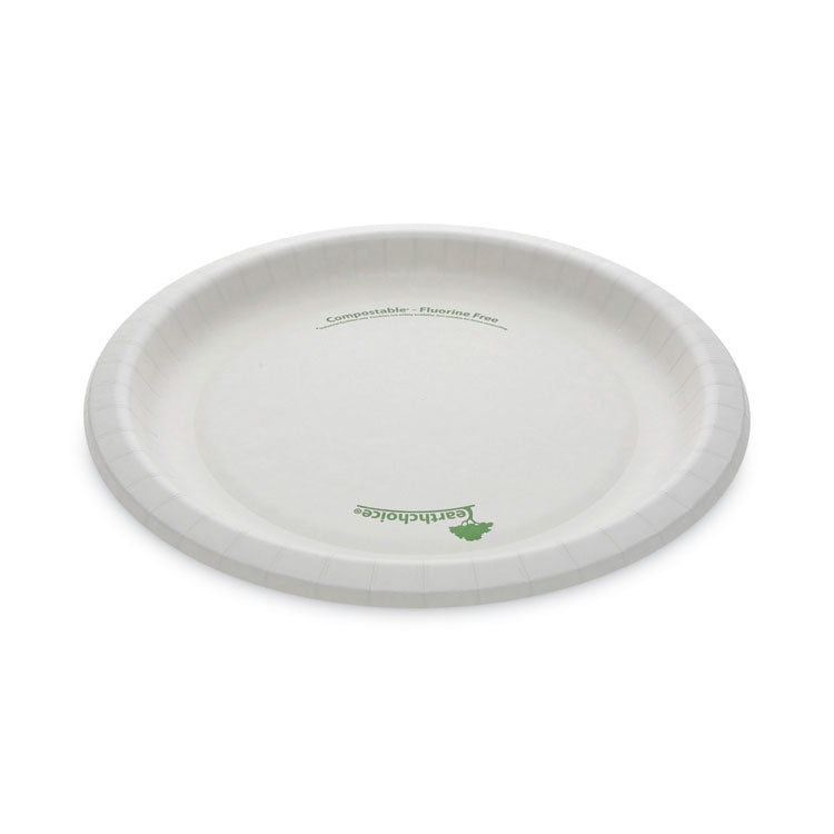 EarthChoice Pressware Compostable Dinnerware, Plate, Paper, 10" dia, White, 300/Carton