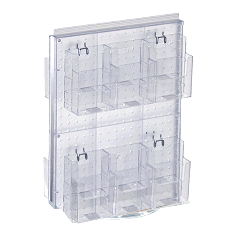 Azar Displays 2-Panel Countertop Pegboard Brochure Display, 20-1/4in x 12in, Clear