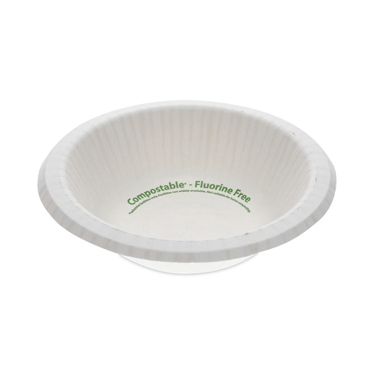 EarthChoice Pressware Compostable Dinnerware, Bowl, Paper, 12 oz, White, 750/Carton