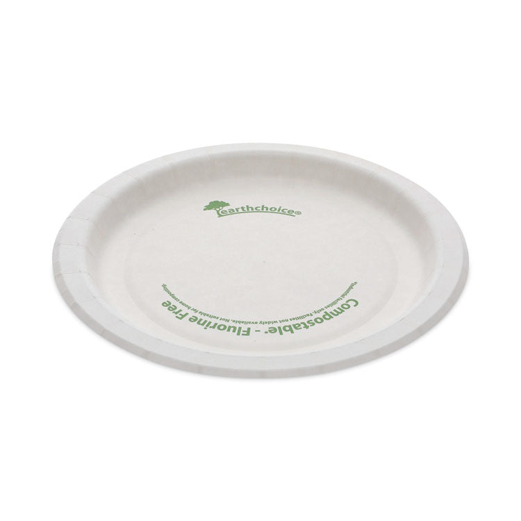 EarthChoice Pressware Compostable Dinnerware, Plate, Paper, 6" dia, White, 750/Carton