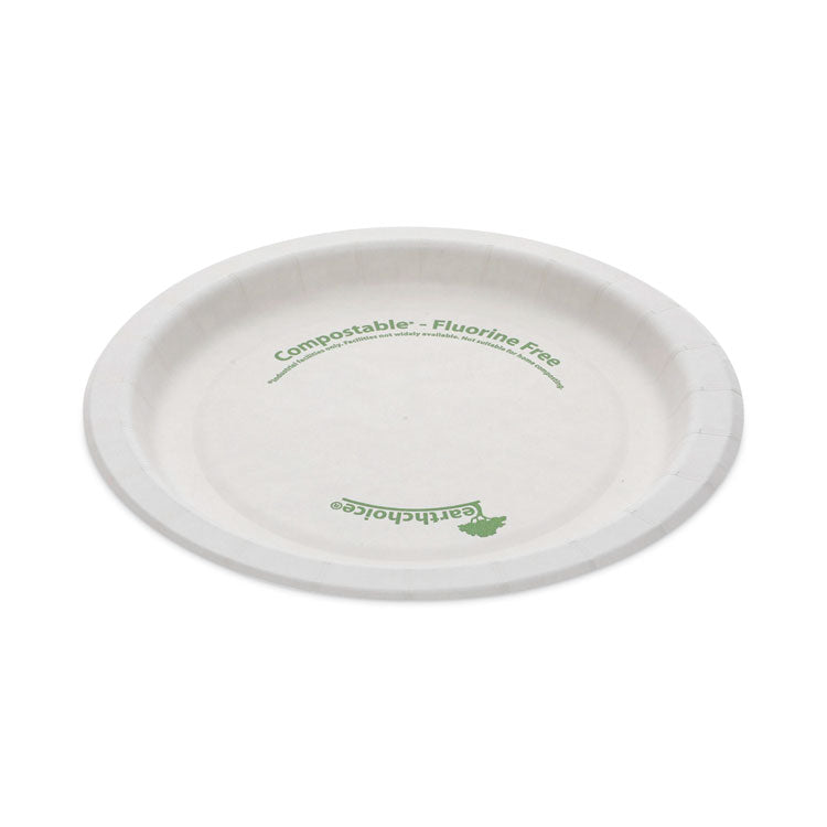 EarthChoice Pressware Compostable Dinnerware, Plate, Paper, 6" dia, White, 750/Carton