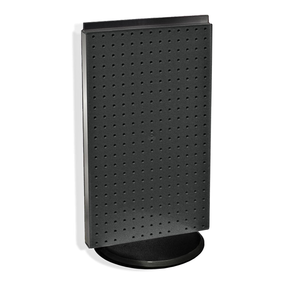 Azar Displays 2-Sided Plastic Revolving Pegboard Counter Display, 23inH x 13-1/2inW x 12inD, Black