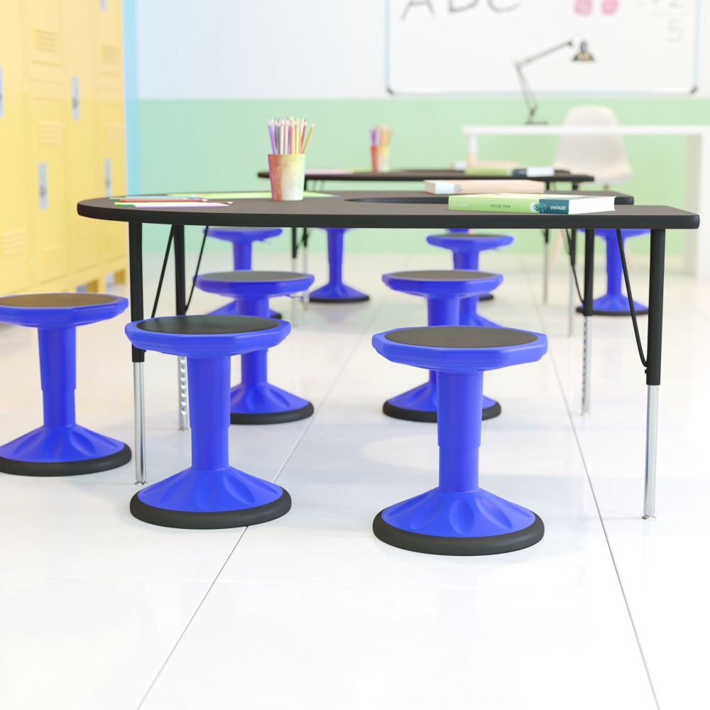 Flash Furniture Carter Adjustable Height Kids Flexible Active Stool, Blue