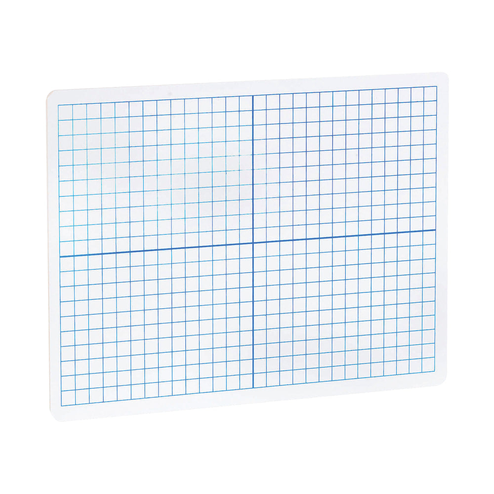 Flipside XY Axis/Plain Dry-Erase Graph Boards, 9in x 12in x 1/8in, White/Blue, Pack Of 12