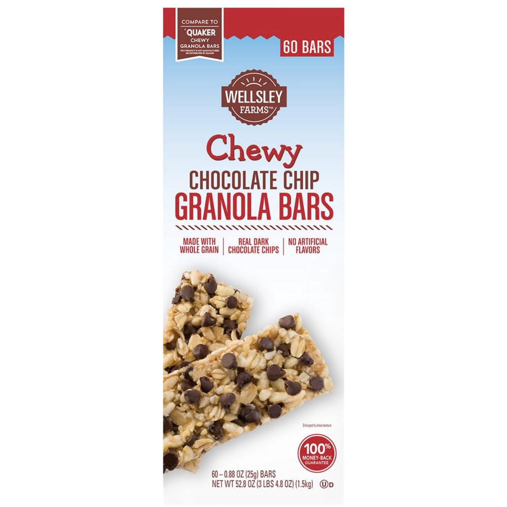 Wellsley Farms Chewy Chocolate Chip Granola Bars, .88 oz, 60 Count