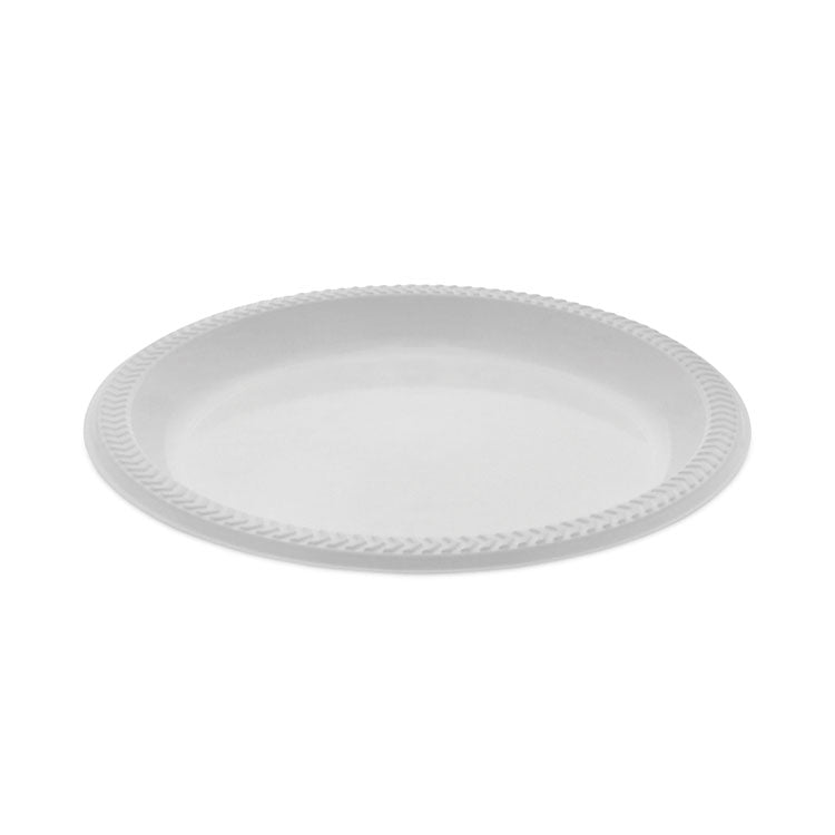 Meadoware Impact Plastic Dinnerware, Plate, 8.88" dia, White, 400/Carton