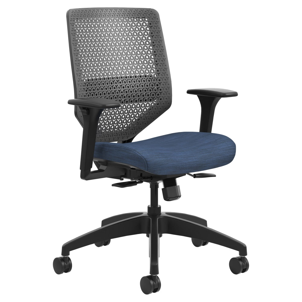HON Solve Fabric Mid-Back Task Chair, ReActiv Back, Midnight/Black