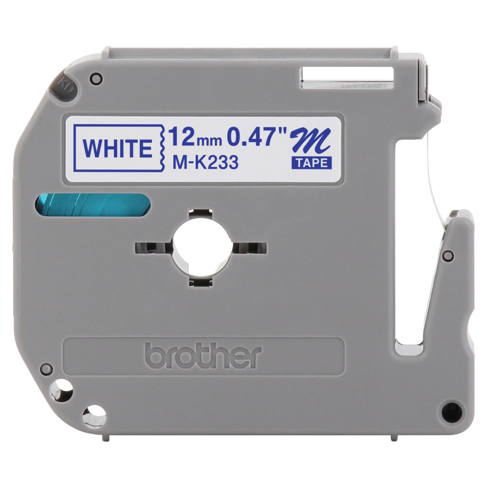 Brother MK-233 Blue-On-White Tape, 0.5in x 26.2ft