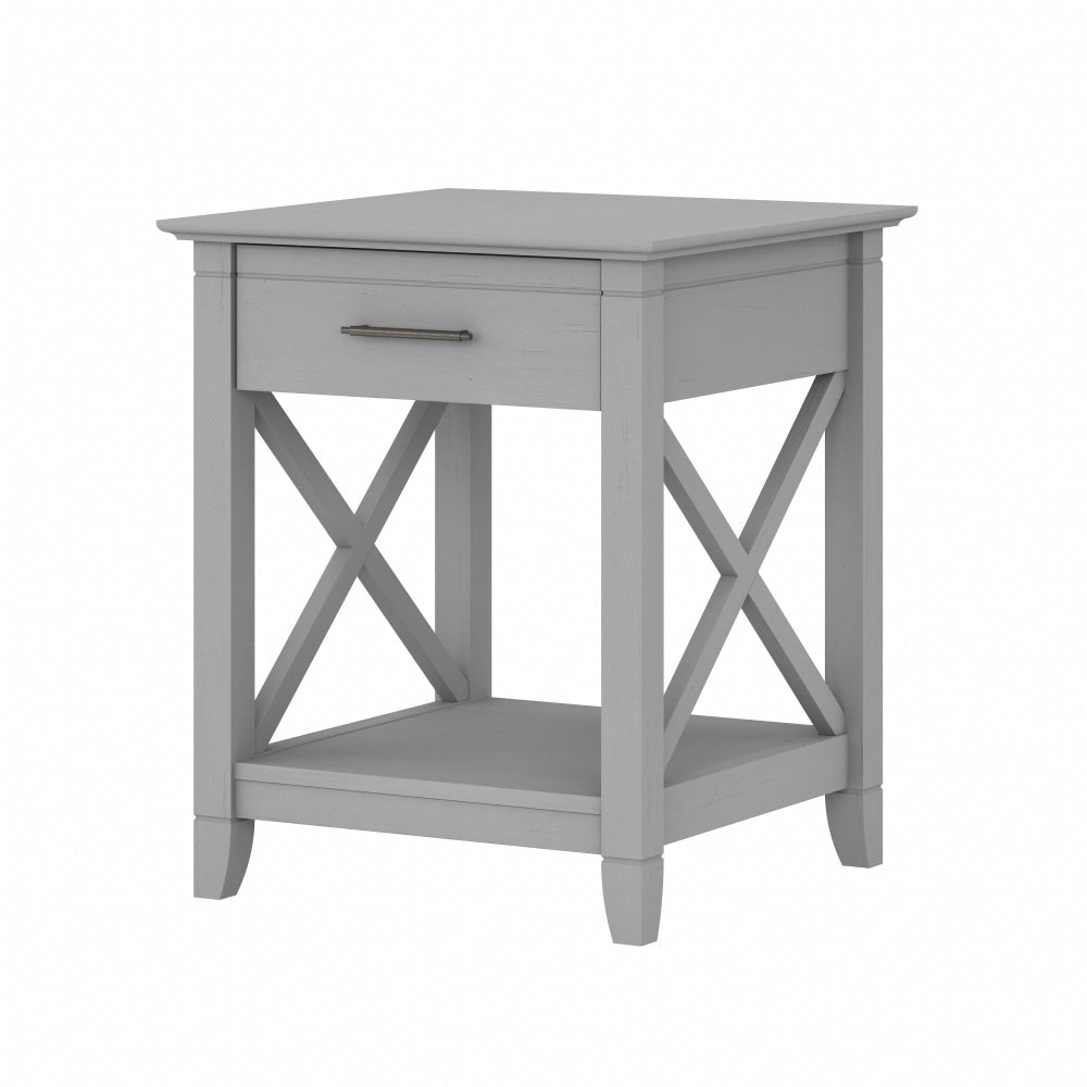Bush Furniture Key West End Table With Storage, Cape Cod Gray, Standard Delivery