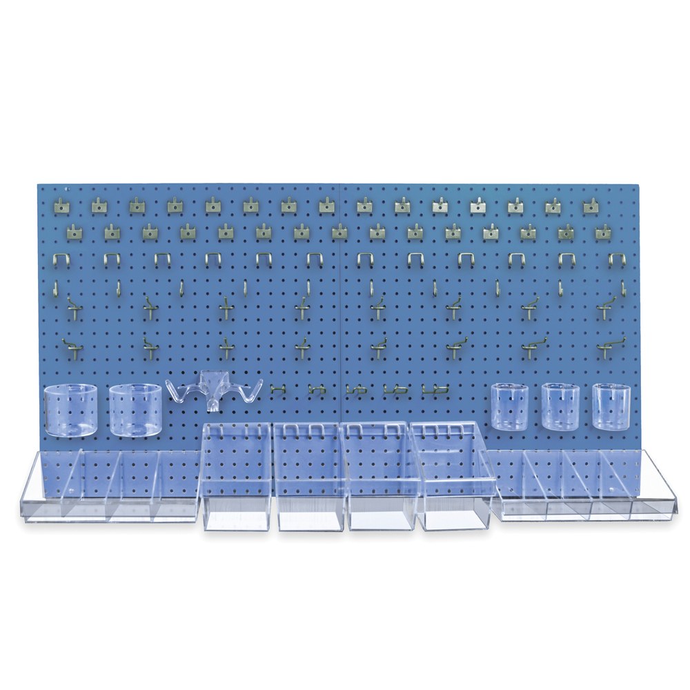 Azar Displays 125-Piece Pegboard Organizer Kit, 24in x 48in, Blue