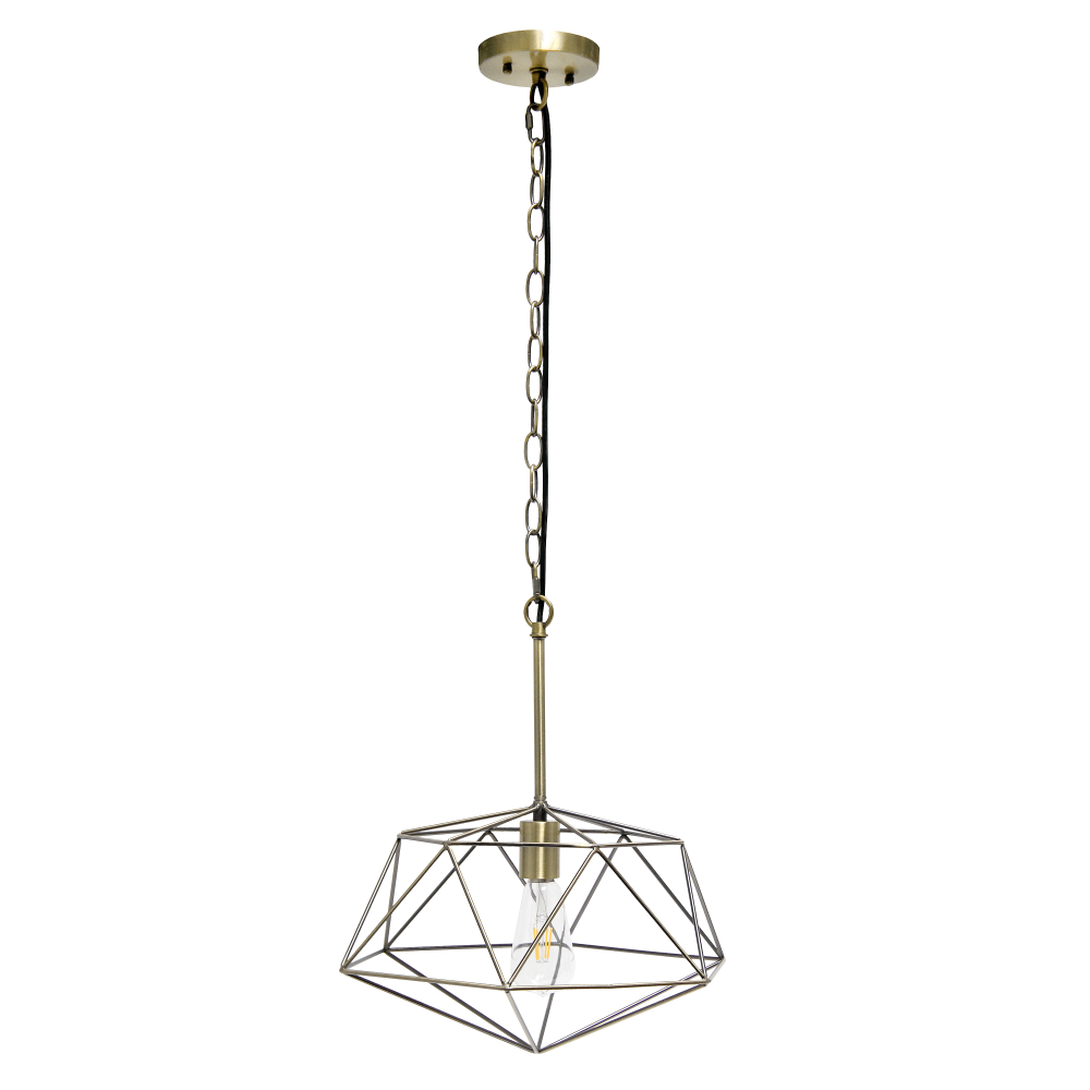 Lalia Home Metal Wire Paragon Hanging Ceiling Pendant Fixture, 16inW, Antique Brass