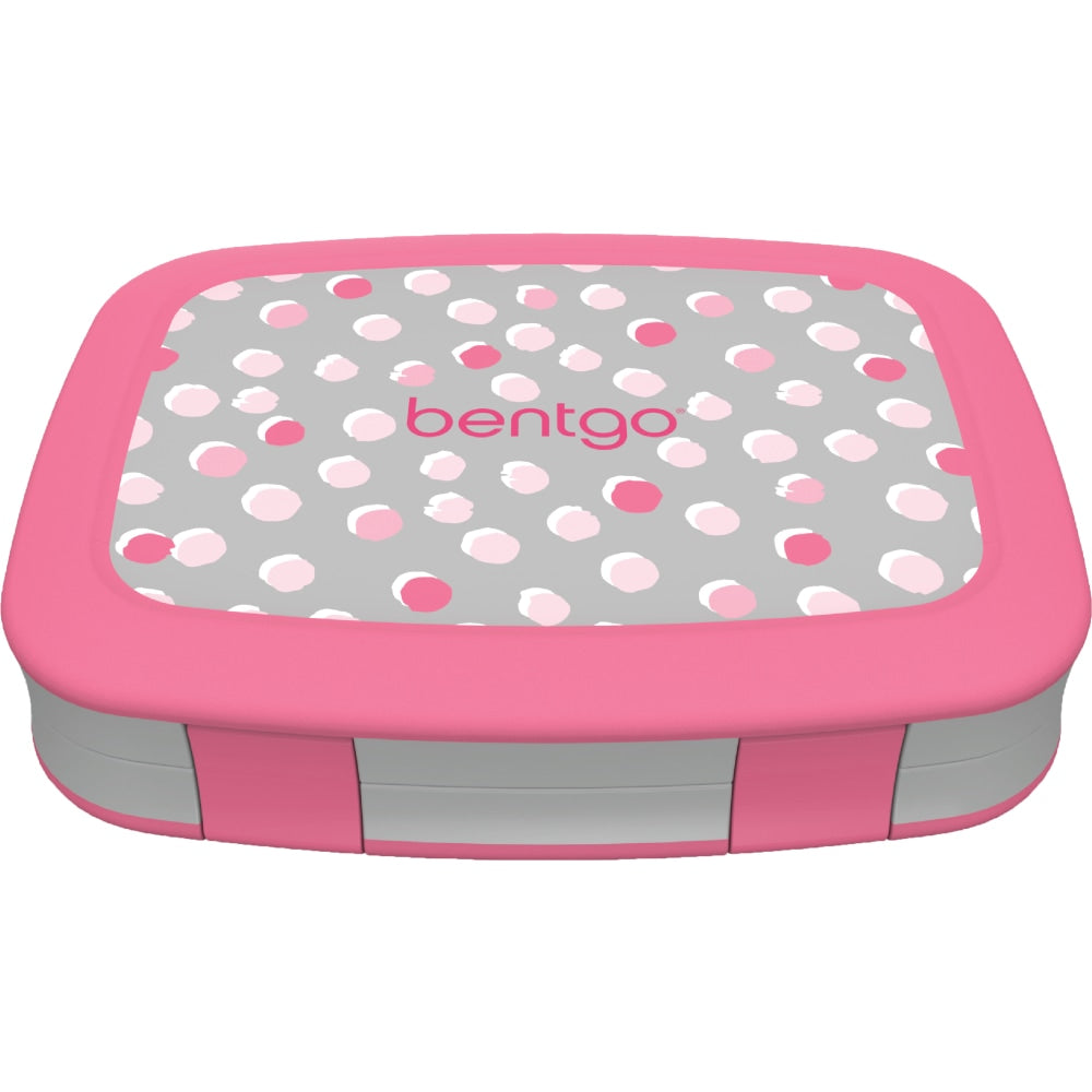 Bentgo Kids Prints 5-Compartment Lunch Box, 2inH x 6-1/2inW x 8-1/2inD, Pink Dots
