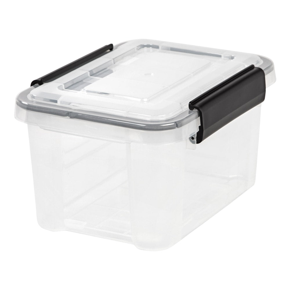 IRIS Weathertight Plastic Storage Container, 6.5 Quarts, 6 1/2in x 8 1/2in x 11 1/2in, Clear