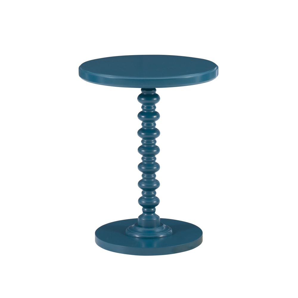 Powell Jarsky Round Spindle Side Table, 22-1/4inH x 17inW x 17inD, Teal