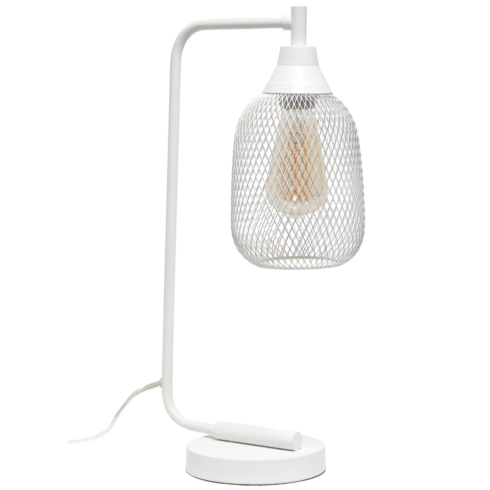 Lalia Home Industrial Mesh Desk Lamp, 19inH, White