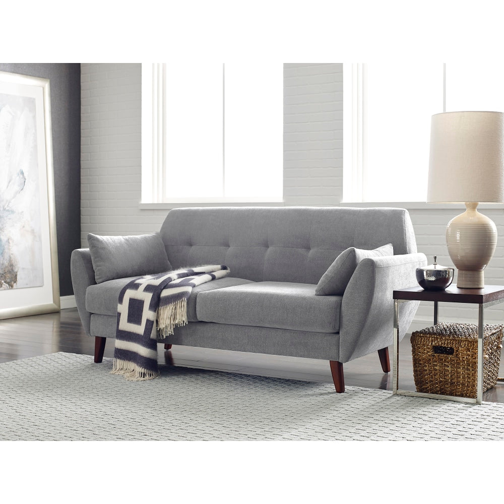 Serta Artesia Collection Sofa, Smoke Gray/Chestnut