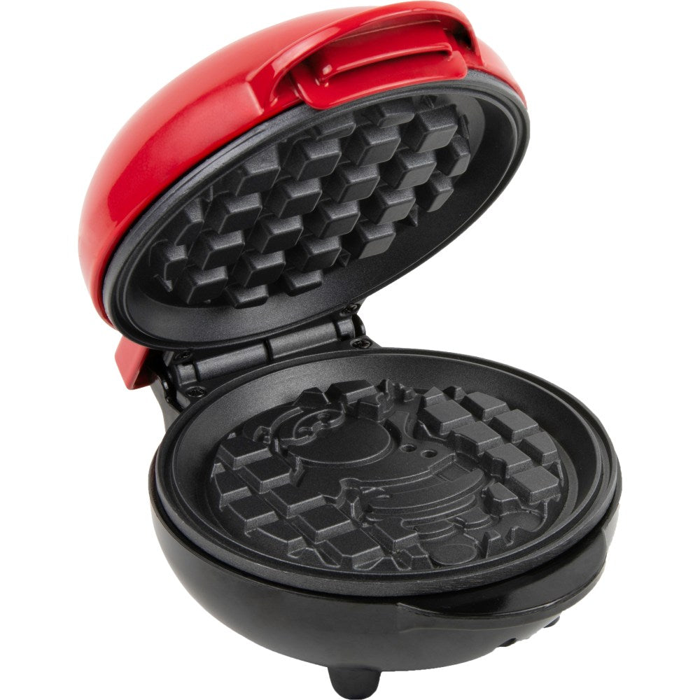 Nostalgia MyMini Personal Electric Waffle Maker, 3-3/4inH x 6-1/2inW x 5-1/4inD, Red Santa Claus
