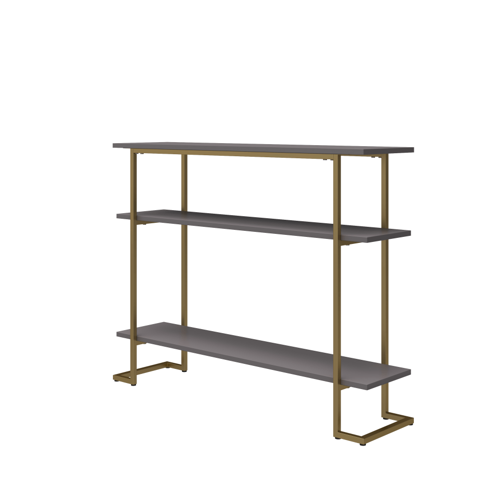 Ameriwood Home Jade Console Soft Table, 31inH x 39-3/8inW x 9-7/8inD, Gray/Gold