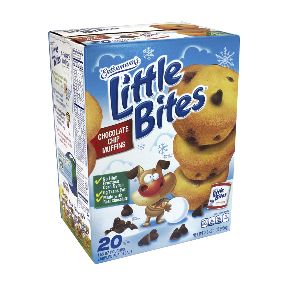 Entenmanns Little Bites Chocolate Chip Muffins, Pack Of 20 Pouches