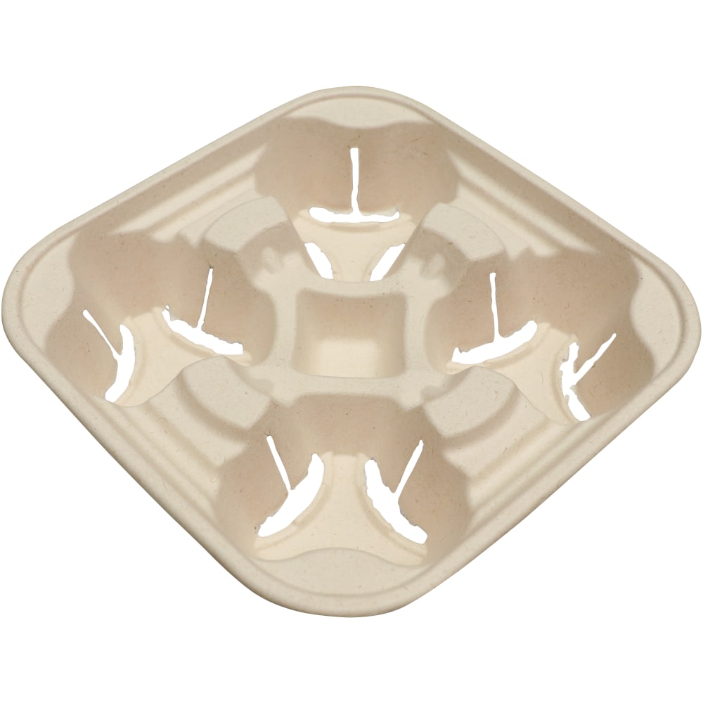 World Centric Fiber Cup Carriers, Natural, Carton Of 600 Carriers