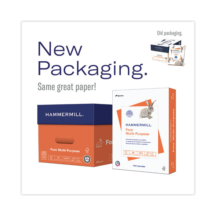 Fore Multipurpose Print Paper, 96 Bright, 24 lb Bond Weight, 8.5 x 11, White, 500 Sheets/Ream
