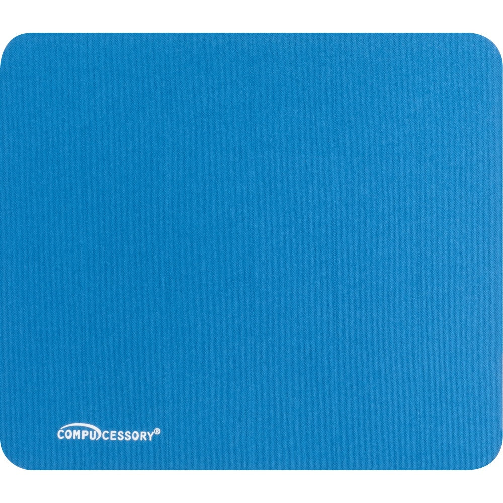 Compucessory Smooth Cloth Nonskid Mouse Pads - 9.50in x 8.50in Dimension - Blue - Rubber, Cloth - 1 Pack