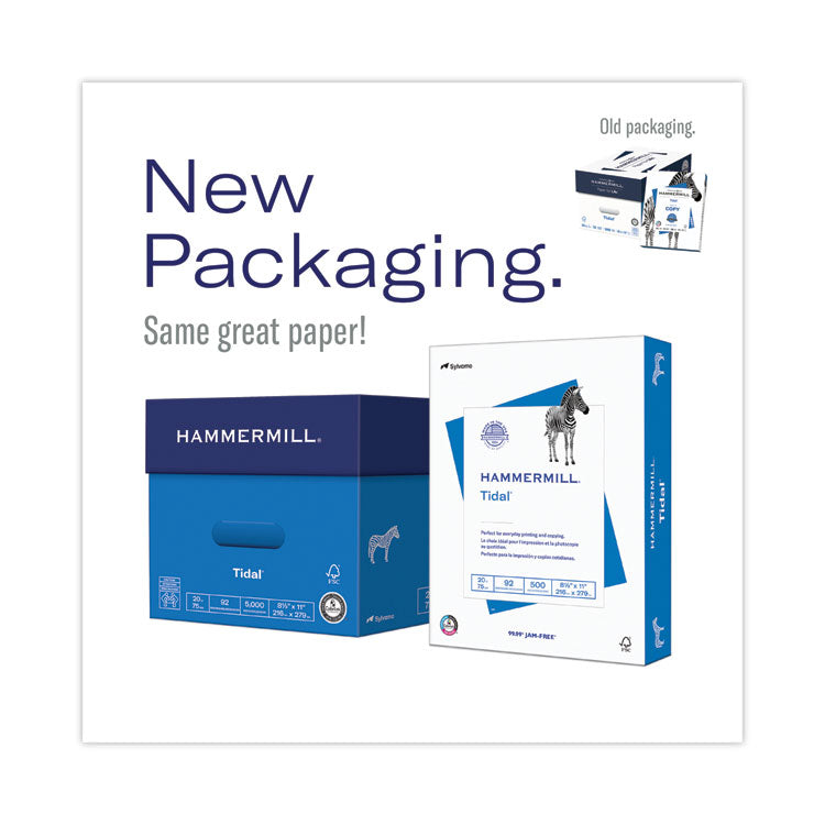 Tidal Print Paper Express Pack, 92 Bright, 20 lb Bond Weight, 8.5 x 11, White, 2,500 Sheets/Carton