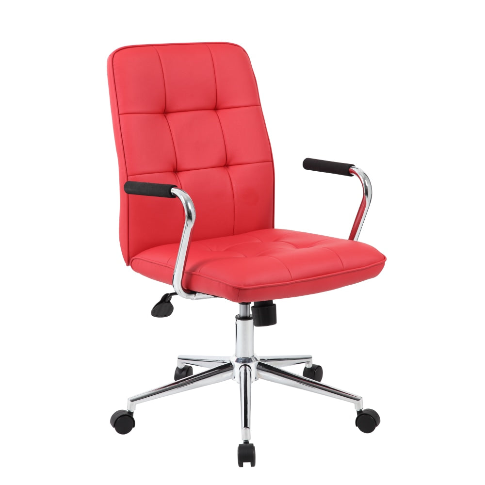 Boss Office Products Modern Mid-Back Task Chair, Red/Black
