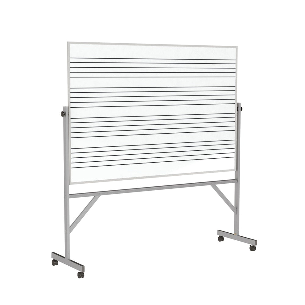 Ghent Reversible Magnetic Dry-Erase Whiteboard, Porcelain, 78-1/4in x 77in, White, Satin Metal Frame