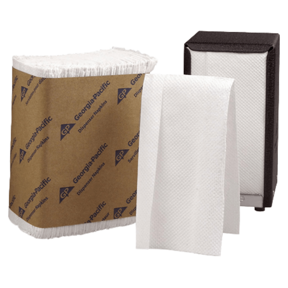 Georgia-Pacific Tall Fold Dispenser Napkins, 1-Ply, 7 x 13 1/2, White, 10000/Carton