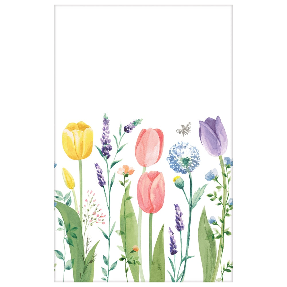 Amscan Spring Tulip Garden Plastic Table Covers, 54in x 102in, Multicolor, Set Of 3 Covers