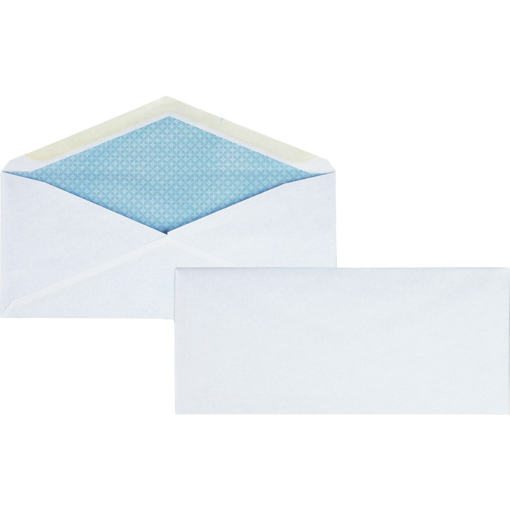 Business Source No.10 Regular Tint Security Envelopes - Security - #10 - 4 1/8in Width x 9 1/2in Length - 24 lb - Gummed - Wove - 500 / Box - White
