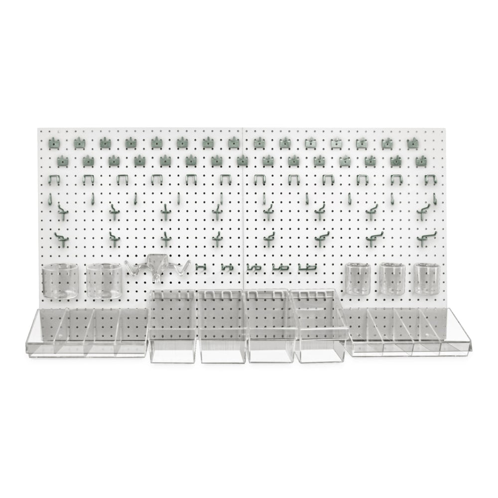 Azar Displays 125-Piece Pegboard Organizer Kit, 24in x 48in, White