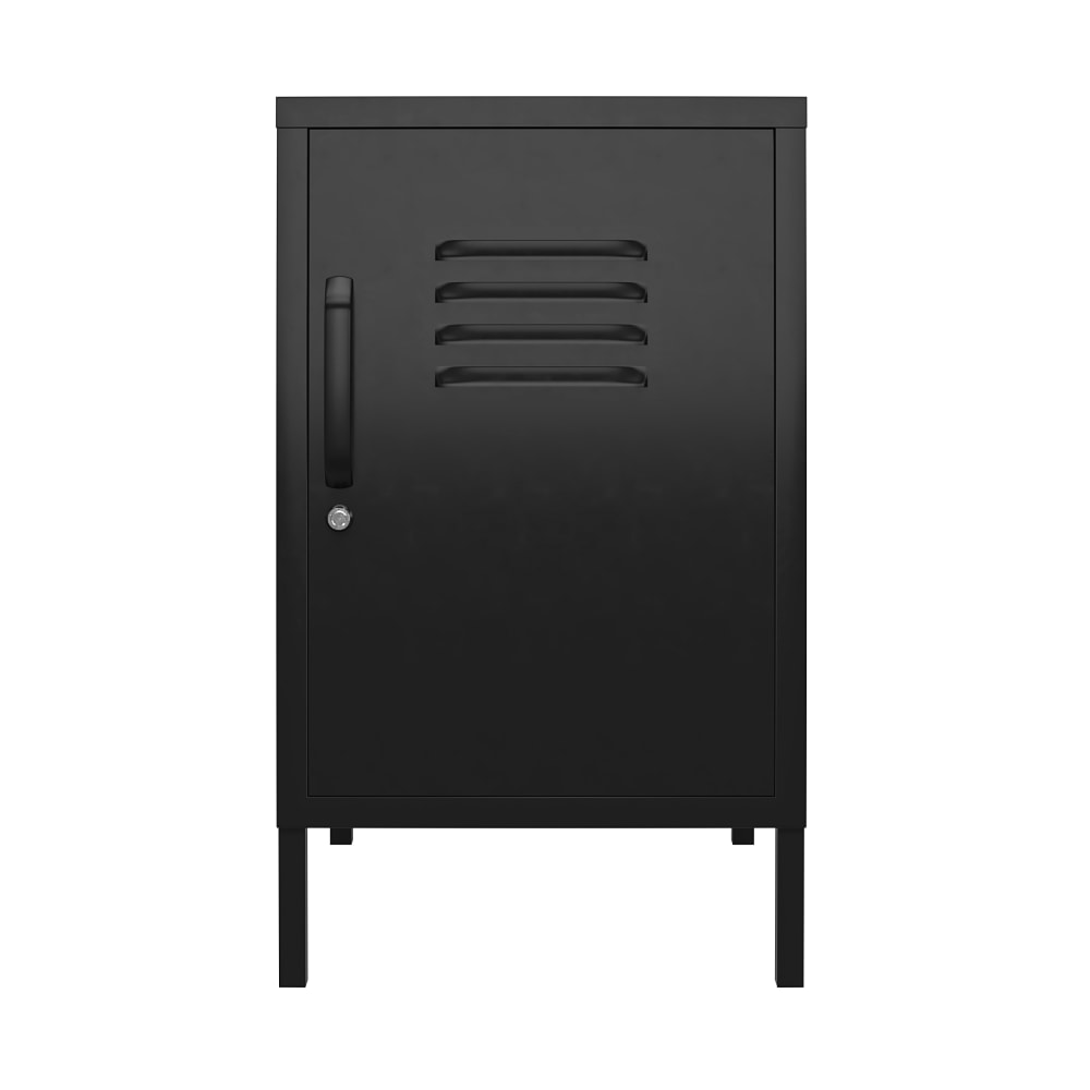 Ameriwood Home Mission District Metal Locker End Table, 27-3/16inH x 15inW x 15-3/4inD, Black
