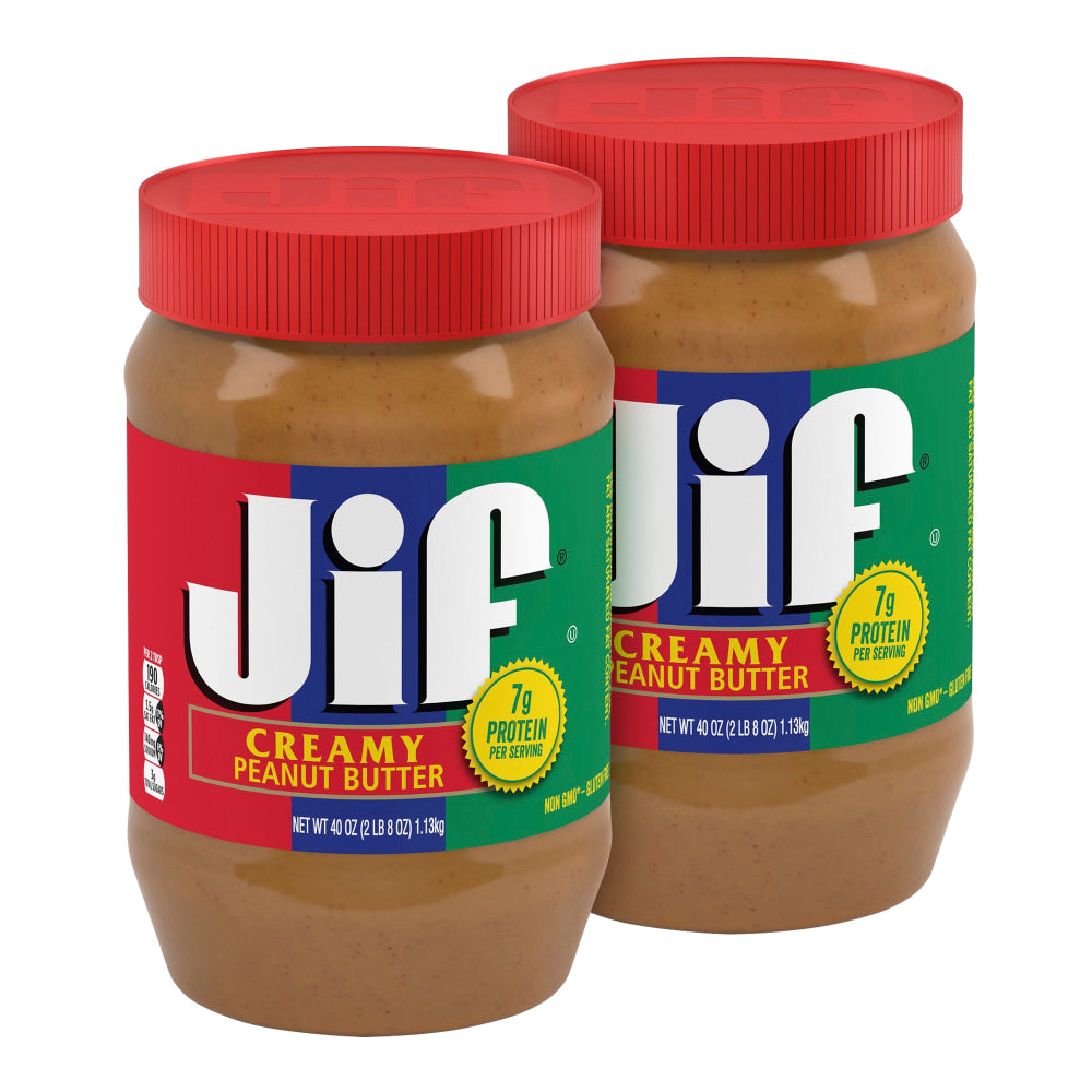 Jif Creamy Peanut Butter, 40 Oz, Pack Of 2 Jars