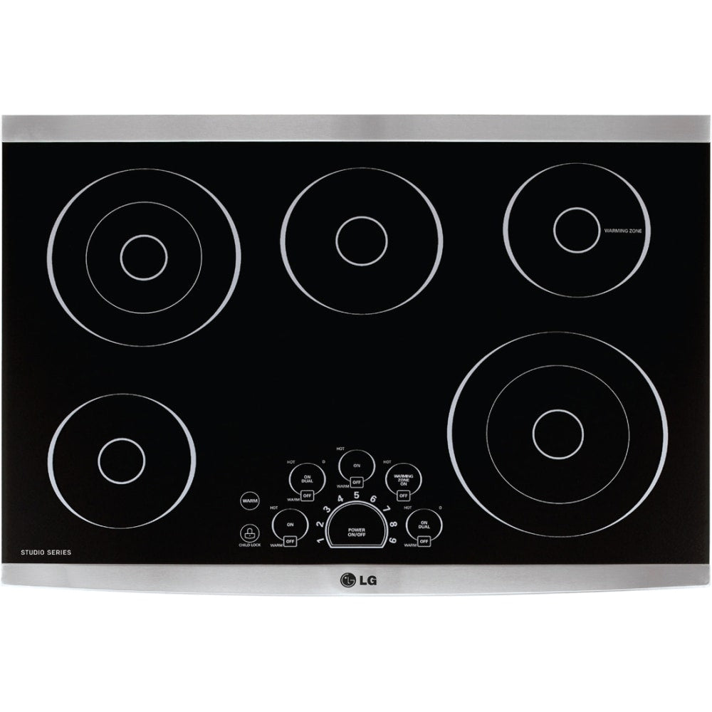 LG Studio LSCE305ST Electric Cooktop - Glass Ceramic Cooktop - Black, Stainless Steel