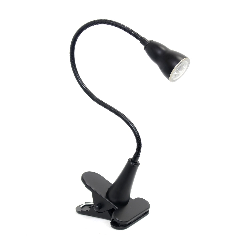 Simple Designs LED Gooseneck Clip Light Desk Lamp, Adjustable Height, 22-3/4inH, Black