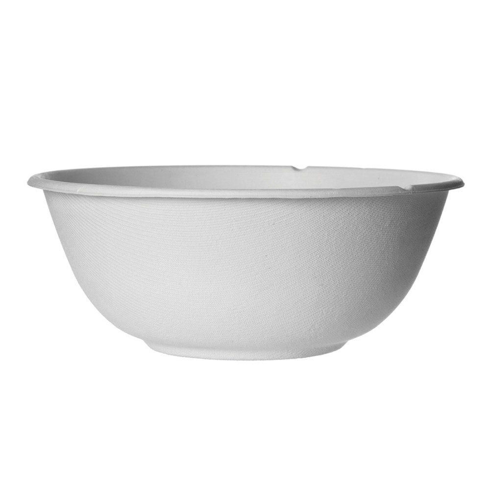 Eco-Products Vanguard WorldView Sugarcane Coupe Bowls, 46 Oz, White, Pack Of 400 Bowls