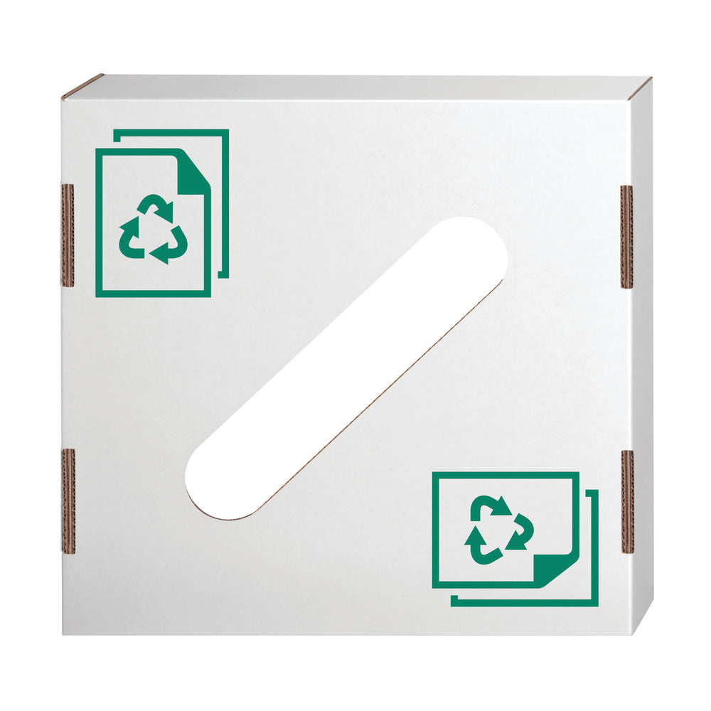 Bankers Box Waste And Recycling Bin Lids, Paper, 18 1/4in x 18 1/4in x 6in, 60% Recycled, White/Green, Pack Of 10