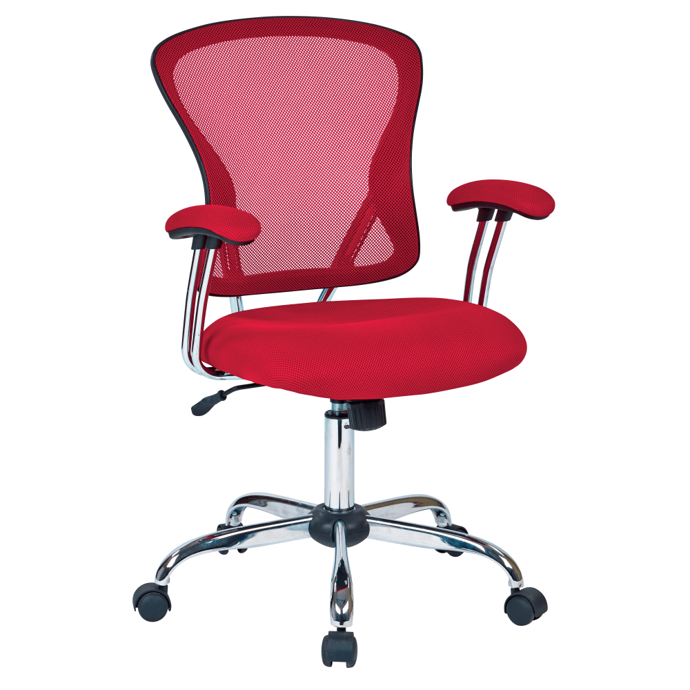 Office Star Avenue Six Juliana Mesh Task Chair, Red/Silver