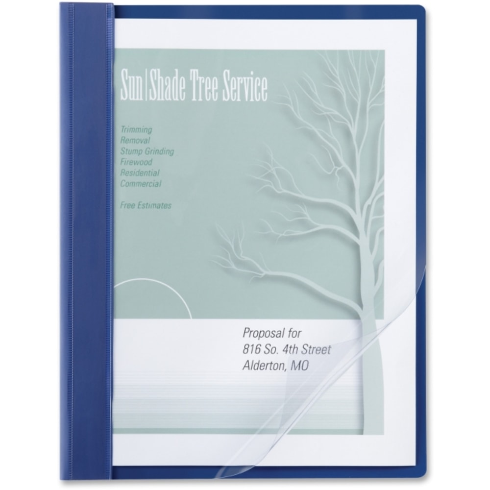 ACCO Front Vinyl Report Cover, 8-1/2in x 11in, Clear/Blue