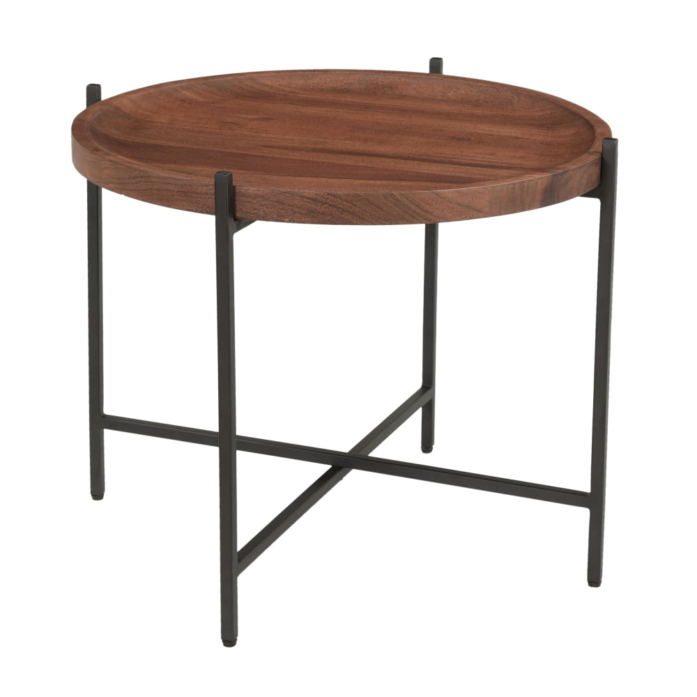 Coast to Coast Brant Accent/Side Table, 25inH x 25inW x 25inD, Huntley Brown/Black